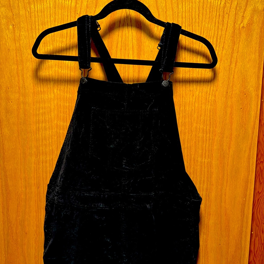 Black Old Navy Overalls size 16, velvet feel
